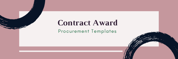 Contract Award Template Procurement Templates